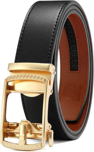 Vista 52 de CHAOREN Cinturón para hombre de cuero con trinquete - Ajuste personalizable, estilo sin esfuerzo (35 mm)