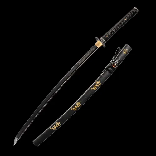 Vista 3 de Espada katana japonesa hecha a mano, auténtica, forjada a mano, espadas samurai de acero de alto carbono 1060 para artes marciales, colección