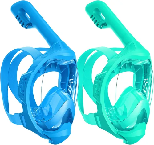 Vista 10 de Kids Full Face Snorkel Mask, Snorkeling Gear for Kids, Kids Scuba Mask and Snorkel, Diving Mask, Snorkeling Set, 180 Degree Panoramic View Anti-Fog