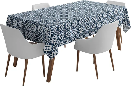Vista 18 de Mantel cuadrado para interiores y exteriores de 58 x 58 pulgadas, mantel cuadrado impermeable para mesa de patio, manteles de primavera/verano