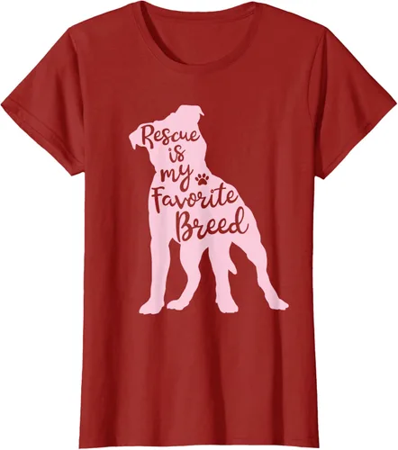Vista 48 de Pitbull Rescue Is my Favorite Breed Dog Pit Bull Mama - Camiseta, Negro, S