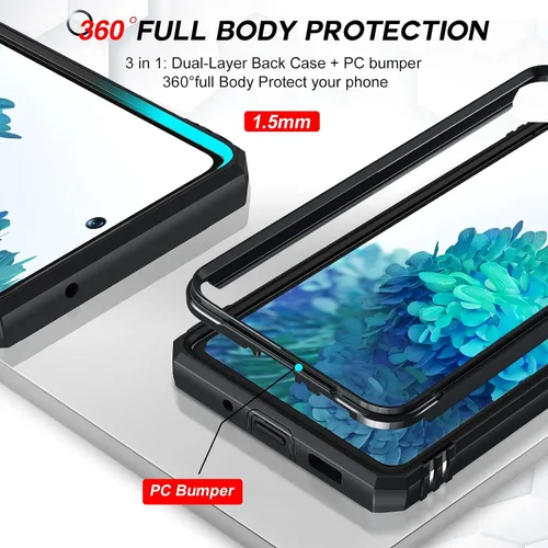 Vista 5 de LeYi Funda compatible con Samsung Galaxy S20 FE 5G: [No compatible con S20] Galaxy S20 FE con funda deslizante para cámara + [2 paquetes] protector