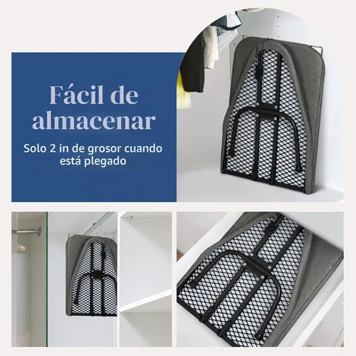 Vista 4 de Tabla de Planchar Pequeña Plegable, BlissBoard Tabla de Planchar de Mesa con Cubierta y Almohadilla, Marco de Metal Mesa de Planchar Mini de Negro