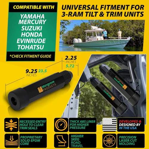 Vista 3 de Mangrove Products: Protector de Travesaño, Soporte para Motor Fuera de Borda, 3 Cuñas de Ram, Accesorios para Barcos de Pontón