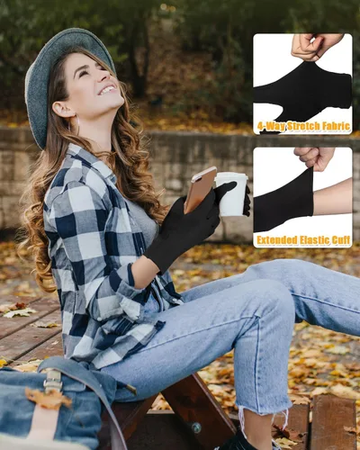 Vista 4 de RIGWARL Glove Liners - Guantes de correr ligeros para hombres y mujeres, con tiras antideslizantes, guantes de esquí resistentes al viento