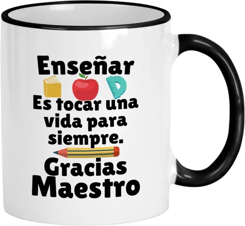 Vista 6 de Casitika Regalos para Maestras Agradecimiento. Regalos para profesores en español. Taza de café Dia Del Maestro En Español de 11 Oz Regalo Para