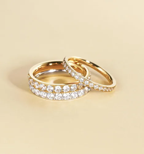 Vista 2 de TIGRADE- Anillo de compromiso de titanio para mujer de 18pulgadas con circonia cúbica, anillo de eternidad para boda, tamaño 3 a 13.5.