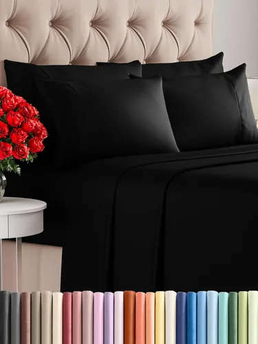Vista 10 de Juego de sábanas Twin de 4 piezas - Cómodo, transpirable y refrescante - Juego de ropa de cama de lujo de hotel ultrasuave con bolsillos profundos