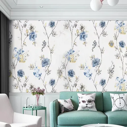 Vista 6 de Elegante papel de contacto floral autoadhesivo para estantes de 17.7 x 117 pulgadas, autoadhesivo para cajón, adhesivo para despegar y pegar, papel