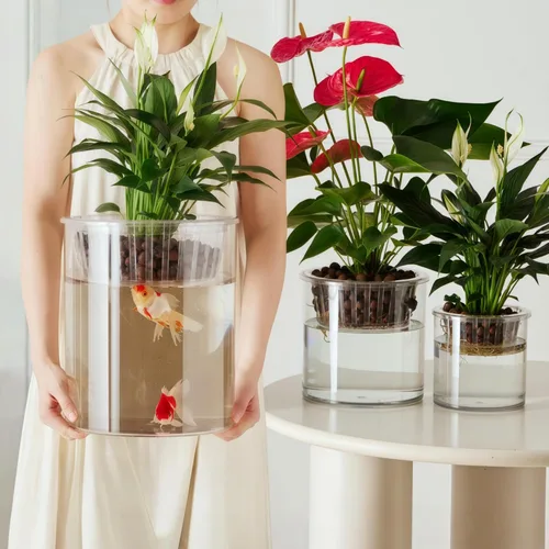 Vista 11 de 2 floreros de plástico transparente, 10.2 pulgadas de acrílico para ramo de rosas para decoración del hogar, centros de mesa, boda, cumpleaños