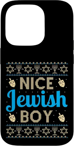Vista 17 de Nice Jewish Boy Ugly Hanukkah Sweater Funny Jewish Chanukkah Case for iPhone 16
