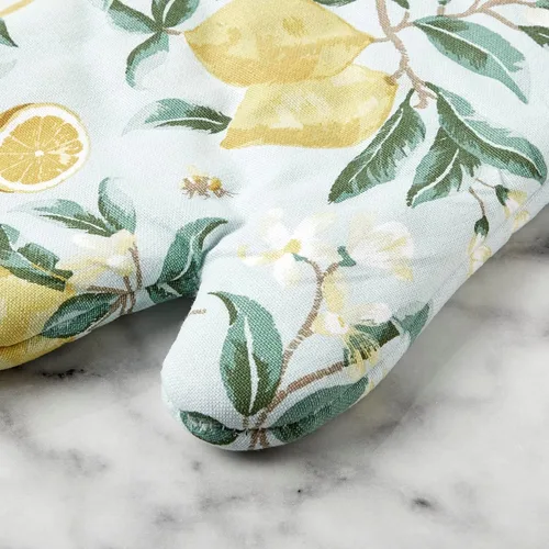Vista 4 de Martha Stewart Lemon Whimsy - Manoplas para horno (2 unidades), color amarillo, 7 x 13 pulgadas