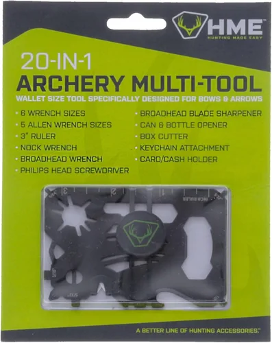 Vista 4 de HME Bolsillo de caza compacto y ligero multifuncional 20 en 1, multiherramienta para arcos y flechas