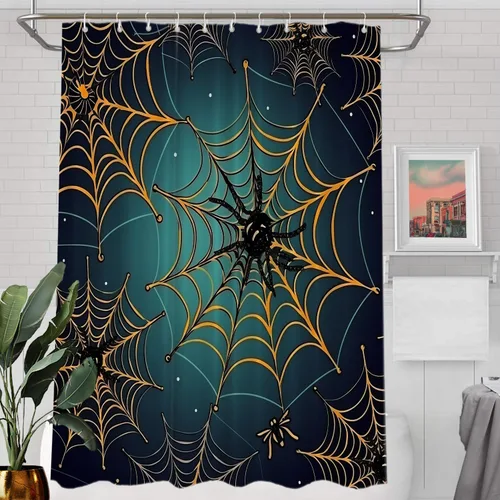 Vista 14 de Batmerry Maritime Nautical Hookless Shower Curtain with Snap in Liner Set, Anchors Ship Wheel Bath Curtain Magnetic Hem Quick-Drying Waterproof