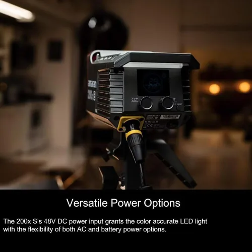 Vista 5 de Aputure Amaran 200X S COB luz de vídeo LED bicolor 2700K-6500K, 250W, 45400 Lux @1M, CRI≥95, TLCI≥95, control de aplicaciones, 9 efectos