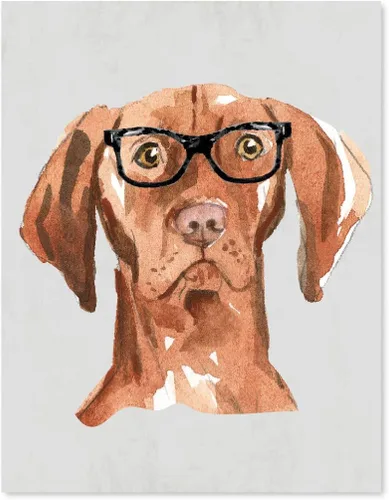 Vista 61 de Andaz Press Póster impreso para pared de perro, 8.5 x 11 pulgadas, Bulldog inglés con gafas negras, 1 paquete, regalo de cumpleaños de Navidad, sin