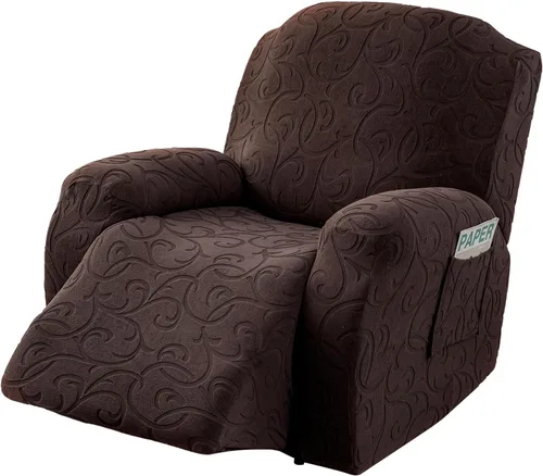 Vista 25 de Funda para Sillón Reclinable de 4 Piezas Elástica, Funda Deslizable de Sofá, Cubierta de Sofá para Sofá Reclinable de 1 Asiento, Protector