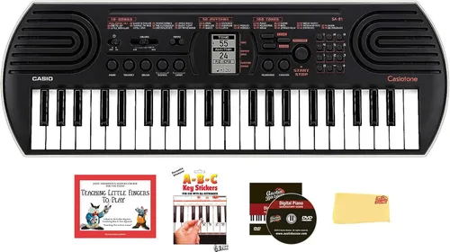 Vista 9 de Casio Casiotone SA-51 Teclado Mini de 32 Teclas - Paquete Negro con Fuente de Alimentación, Pegatinas para Teclas, Libro de Instrucciones y DVD