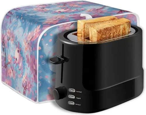Vista 7 de Xoenoiee Axolotl - Cubierta para tostadoras con diseño de flor de cerezo, cubiertas para hacer pan, cubierta de polvo para electrodomésticos