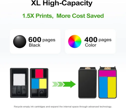 Vista 4 de Paquete de 3 cartuchos de tinta compatibles 65XL 65 XL de repuesto para HP Ink 65 HP65 XL HP65XL Combo negro y color para Envy 5055 5000 5052 5010