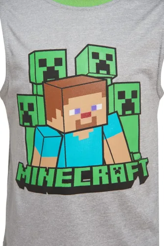 Vista 7 de Minecraft Conjunto de camiseta sin mangas de 3 piezas para niños Creepers