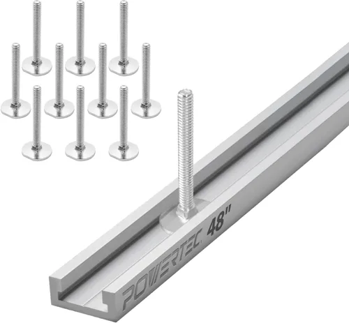 Vista 10 de POWERTEC 71403 Trineo de corte transversal para sierra de mesa, plantilla para carpintería y kit de herrajes para cortes precisos