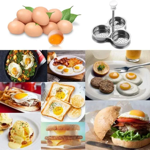 Vista 4 de Zerodis Huevo, acero inoxidable antiadherente para hacer huevos escalfados, vaso de caldera de huevos, regalo para padres, madres y amigos (plateado)
