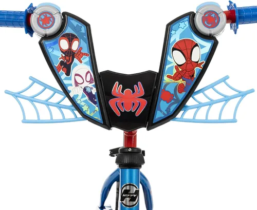 Vista 9 de Huffy Disney and Marvel 12/16 Inch Boys Bikes, Multiple Color Options Azul Spidey y sus increíbles amigos