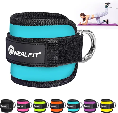 Vista 9 de NEALFIT Correa de tobillo para máquina de cable, tobillera de gimnasio para patadas, extensiones de piernas, entrenamientos de glúteos, abductores
