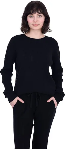 Vista 4 de Cashmeren Conjunto de ropa de descanso acanalada para mujer, suéter y pantalones deportivos de manga larga de cachemira 100% pura