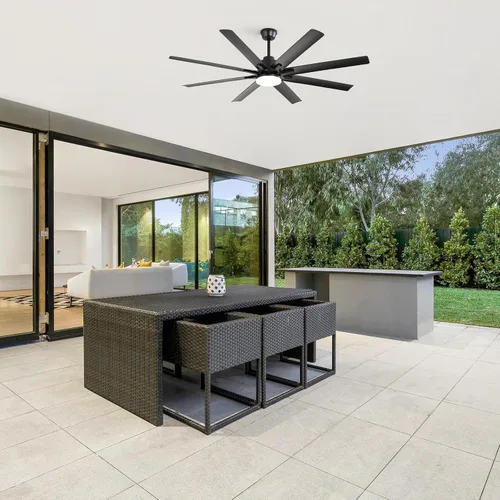 Vista 5 de Sofucor Ventiladores de techo inteligentes de 52 pulgadas con luces, ventilador de techo inteligente moderno para exteriores