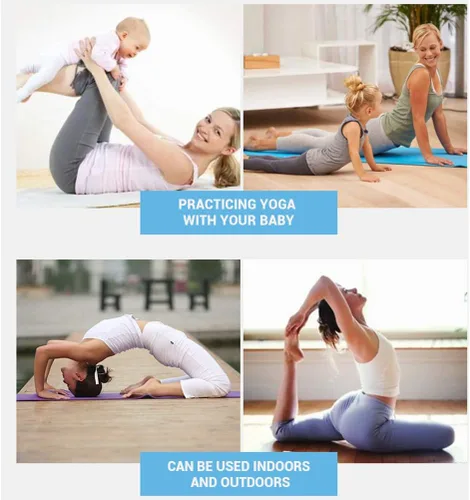 Vista 4 de Alfombrillas de yoga, 68.1 x 23.6 x 0.2 pulgadas, 0.157 in, EVA antideslizante, para gimnasio en casa, almohadillas de entrenamiento para interiores