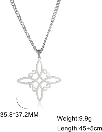 Vista 5 de Dreamtimes Collar de bruja de color plateado para mujer, collar de nudo celta, protección de nudo de brujas, amuleto de triquetra, joyería