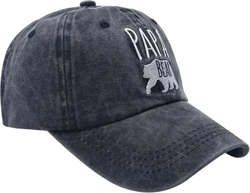 Vista 2 de Waldeal Gorra de béisbol ajustable con bordado de Papa Bear para hombre
