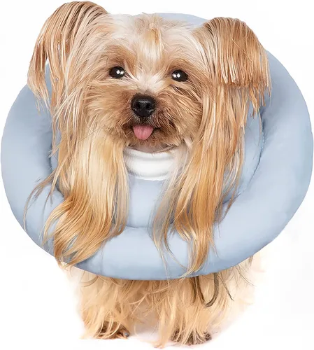 Vista 7 de Gagabody Cono de Perro Suave Alternativo para Perros Pequeños, Gatos y Perros Medianos - Collar Isabelino Ajustable y Cómodo para Recuperación Azul