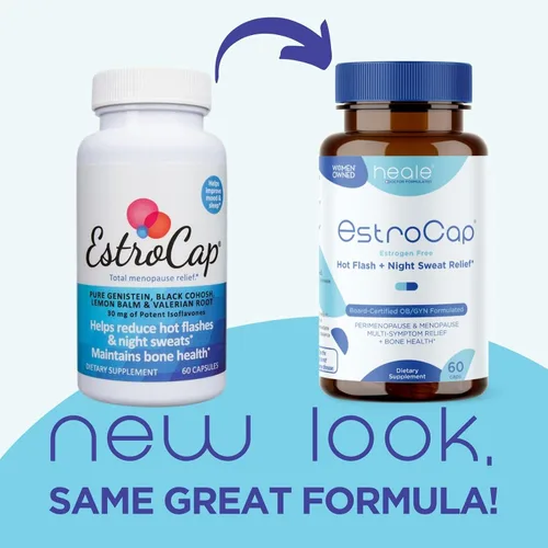Vista 2 de EstroCap Heale Health - Suplementos para la menopausia para mujeres, vitaminas para alivio de la menopausia para sofocos y sudores nocturnos, ayuda