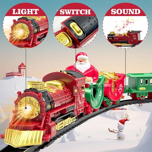 Vista 4 de Juego de trenes de Navidad Mini Trenes de Santa