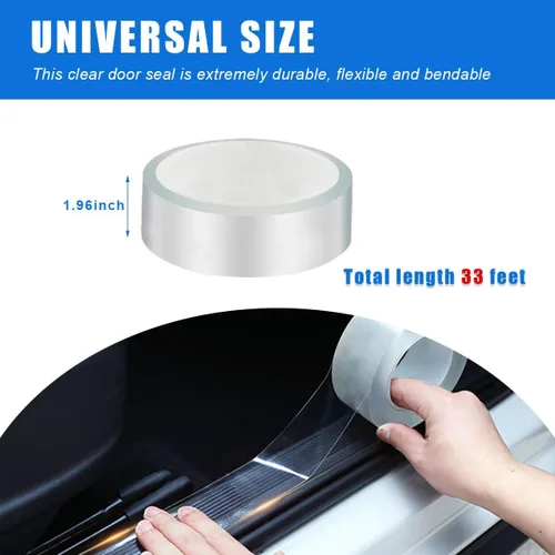 Vista 2 de Ziciner Tira protectora del umbral de la puerta del automóvil, protector de borde invisible transparente de la puerta, película protectora