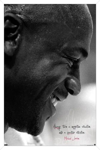 Vista 12 de Trends International Michael Jordan - Póster de pared siempre positivo, 22.4 pulgadas de largo x 14.7 pulgadas, versión enmarcada en madera