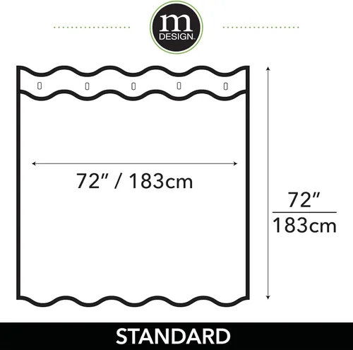 Vista 3 de mDesign Cortina decorativa de ducha de tela de fácil cuidado con ojales reforzados, para duchas de baño, puestos y bañeras, lavable a máquina, 72 x