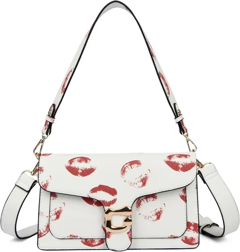 Vista 23 de Travistar Bolsos cruzados para mujer de moda - Pequeño bolso cruzado de hombro con 2 correas, bolso de mano de cuero, bolso de noche de embrague