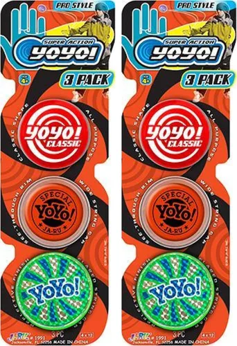 Vista 8 de JA-RU Yoyo - Paquete profesional de yoyos (1 paquete de 3) juguetes antiestrés divertidos de calidad para niños y adultos, relleno de relleno