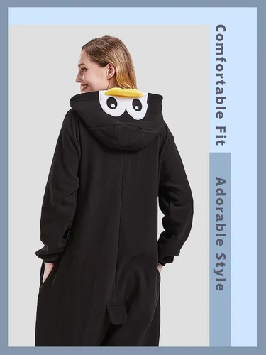 Vista 4 de Magicalani Pijama mameluco para adultos, disfraz unisex de animales de Halloween, ropa de dormir para hombres y mujeres, traje de cosplay cómodo