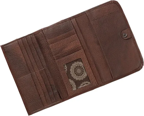 Vista 3 de American West Cartera Annie's Secret de tres pliegues para mujer, color marrón, talla única, Marrón, Moderno