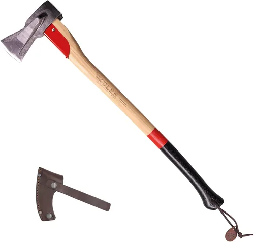 Vista 20 de Adler Hacha de explorador – Hacha de campamento forjada alemana con funda de cuero, bushcraft compacto y hacha de senderismo, cabeza de acero al