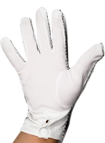 Vista 4 de Guante de diamantes de imitación plata lentejuelas danza guantes clásico diamante rhinestone punk guante