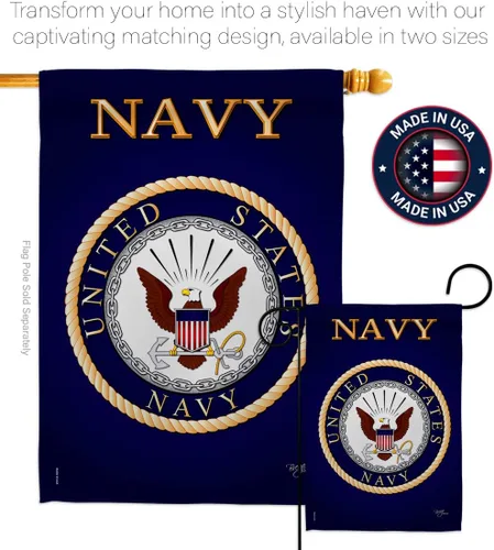 Vista 4 de Breeze Decor Bandera de jardín de 13 x 18.5 pulgadas, con licencia oficial de las Fuerzas Armadas de los Estados Unidos de la Marina de los Estados