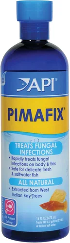 Vista 12 de API PIMAFIX mezcla bordeaux Remedio para peces de agua dulce y salada de 4 onzas (10G), botella negra