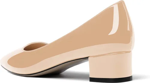 Vista 7 de WAYDERNS Zapatos de vestir de negocios de tacón bajo y grueso con puntera puntiaguda para mujer, de patente, de 1.5 pulgadas