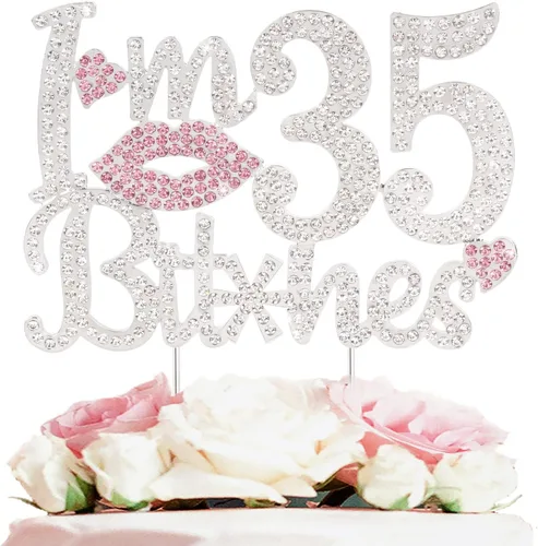 Vista 24 de ¡Soy el topper de pastel de cumpleaños número 15 divertido en oro y rosa con strass - ¡Feliz cumpleaños número 15, saludos a los quince años!